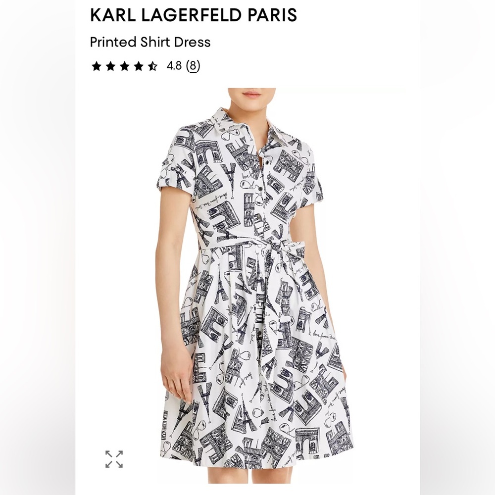 KARL LAGERFELD PARIS SCENE PRINT SHIRTDRESS Women’s Size 4‎